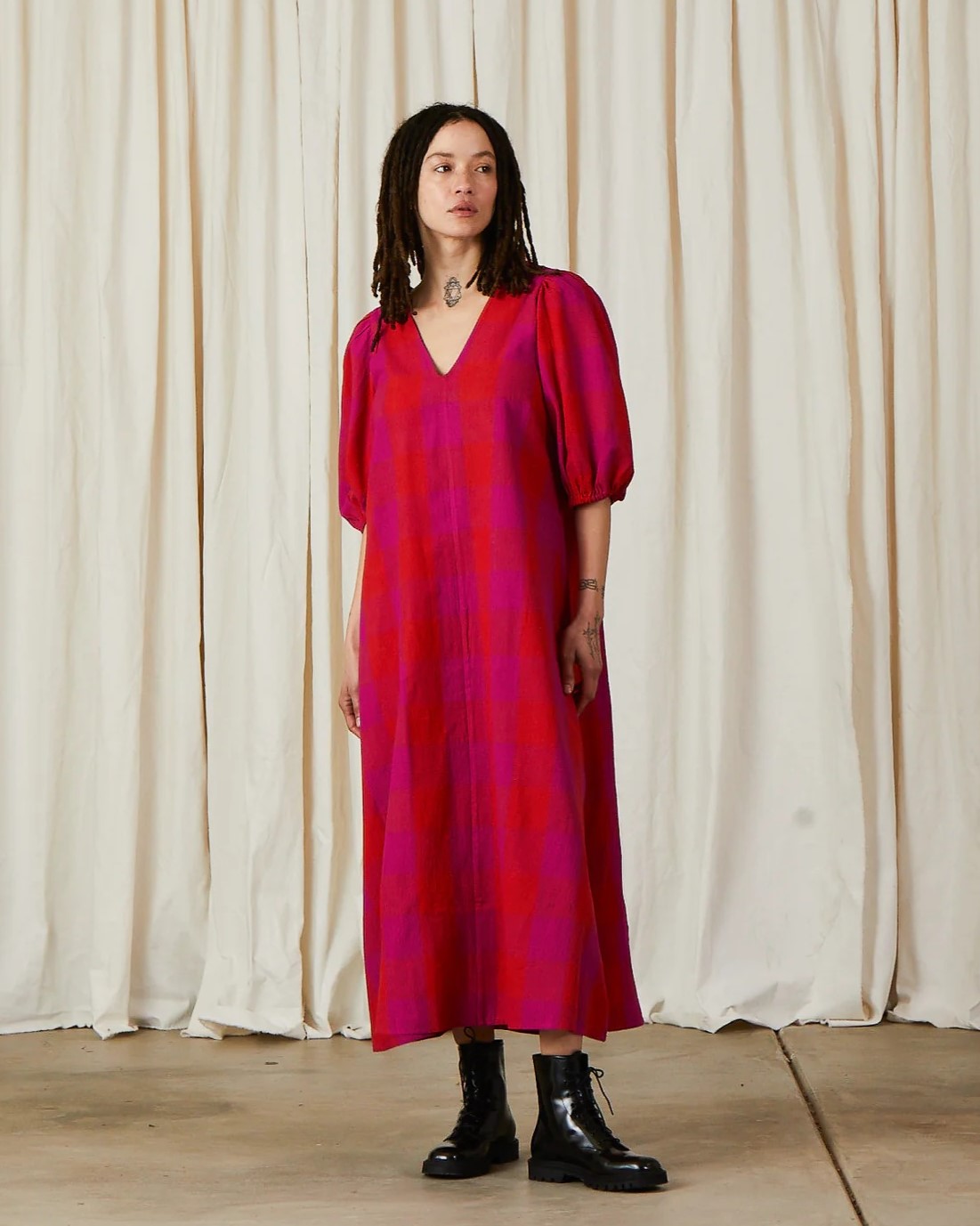 Poppy V-Neck Midi Dress