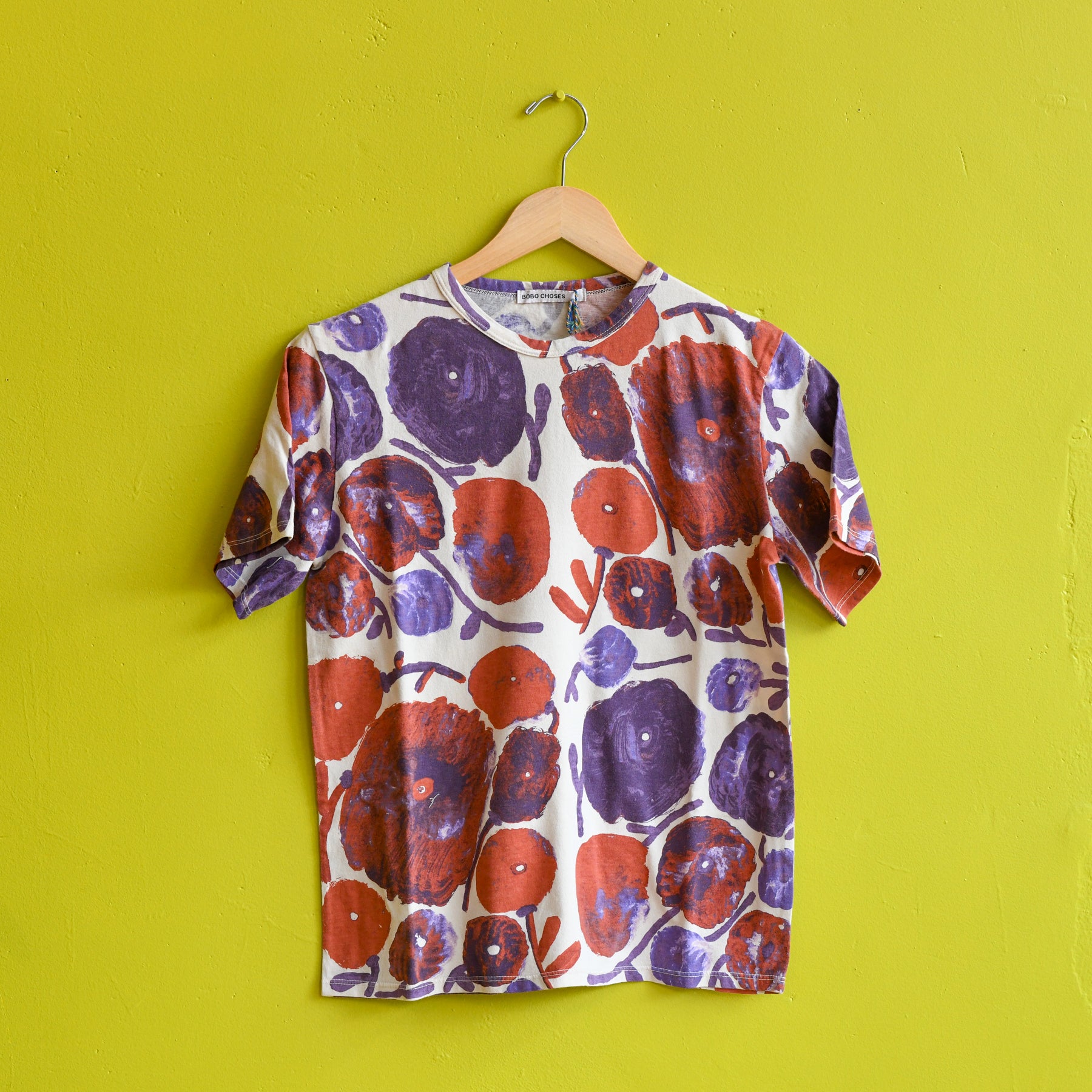 Bobo Chooses floral dahlia tee at Clad, a sustainable clothing boutique in Asheville, NC
