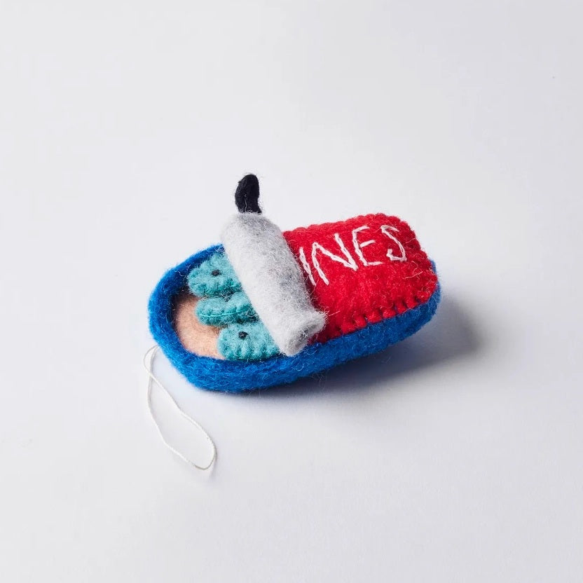 sardine fish felt ornament for the holidays