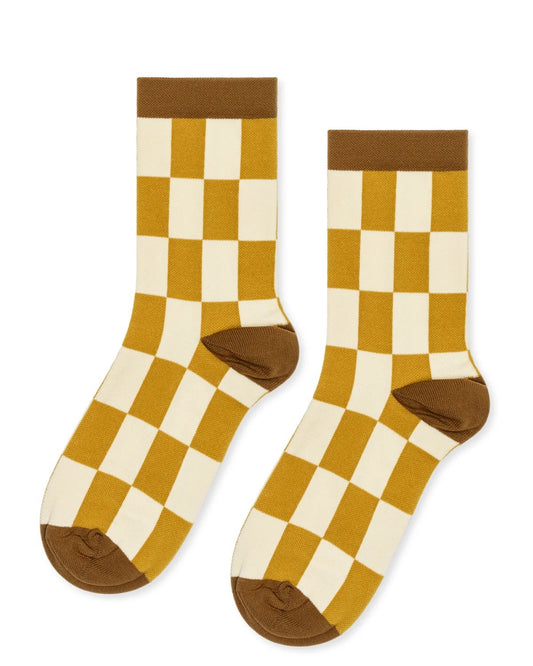 Futura sporty crew sock in marigold from Hansel from Basel at Clad, a sustainable clothing boutique in Asheville, NC