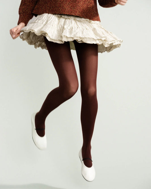 Chocolate brown opaque tights from Hansel from Basel