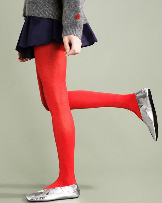 Red opaque tights from Hansel from Basel