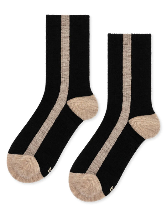Stripe wool tuxedo sock by Hansel from Basel
