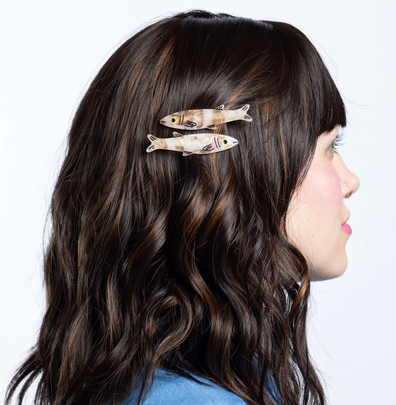 Sardine alligator hair clips by Jenny Lemons