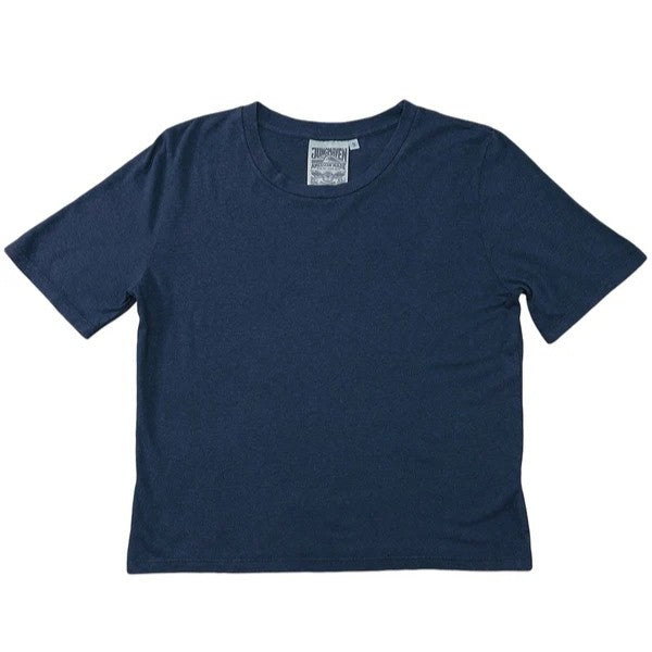 Jungmaven cropped lorel tee in deep indigo navy