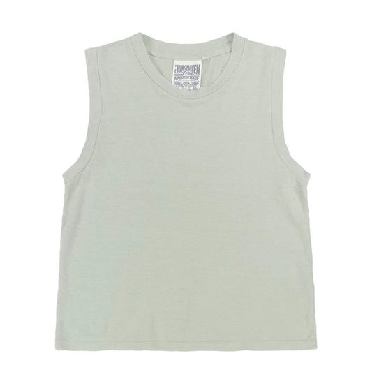 Jungmaven Phoenix  muscle tee in agave pale mint green at Clad, a sustainable clothing boutique in Asheville, NC