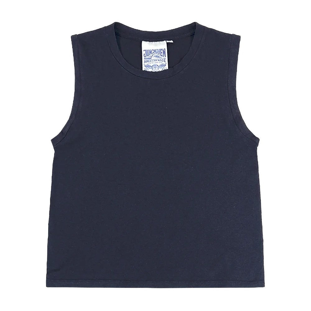 Phoenix black muscle tee by Jungmaven. Hemp and cotton blend.