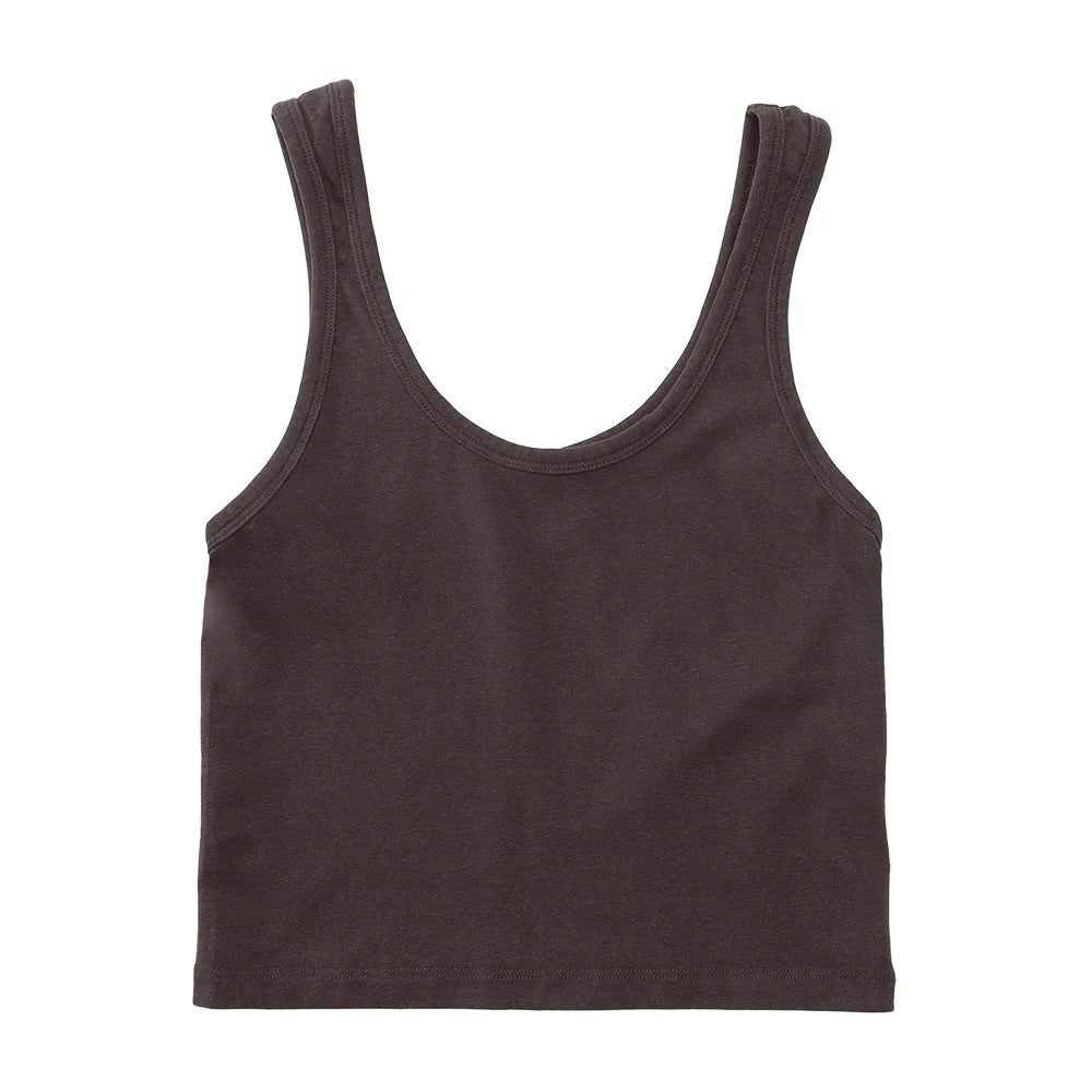Coffee bean brown sporty tank by Jungmaven. Hemp and cotton blend