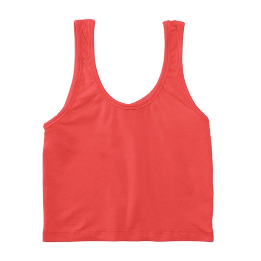 Poppy red sporty tank by Jungmaven. Hemp and cotton blend