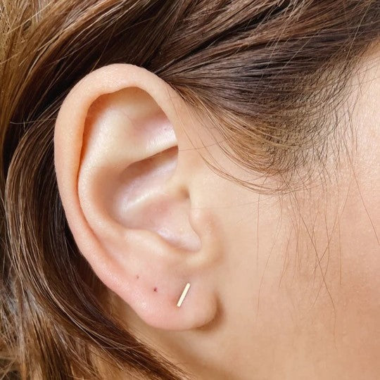 Millie II solid gold bar studs by Kara Yoo at Clad, a sustainable clothing store in Asheville, NC