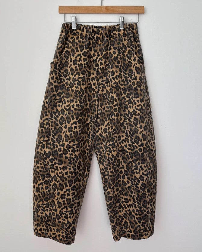 Le Bon Shoppe leopard barrel arc pants at Clad, a sustainable clothing boutique in Asheville, NC