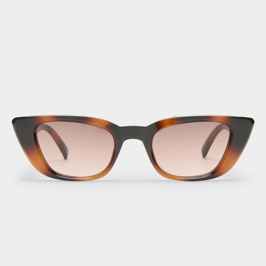 Dream Lover darkt tortoise sunglasses from Le Specs at Clad, a sustainable clothing boutique in Asheville NC