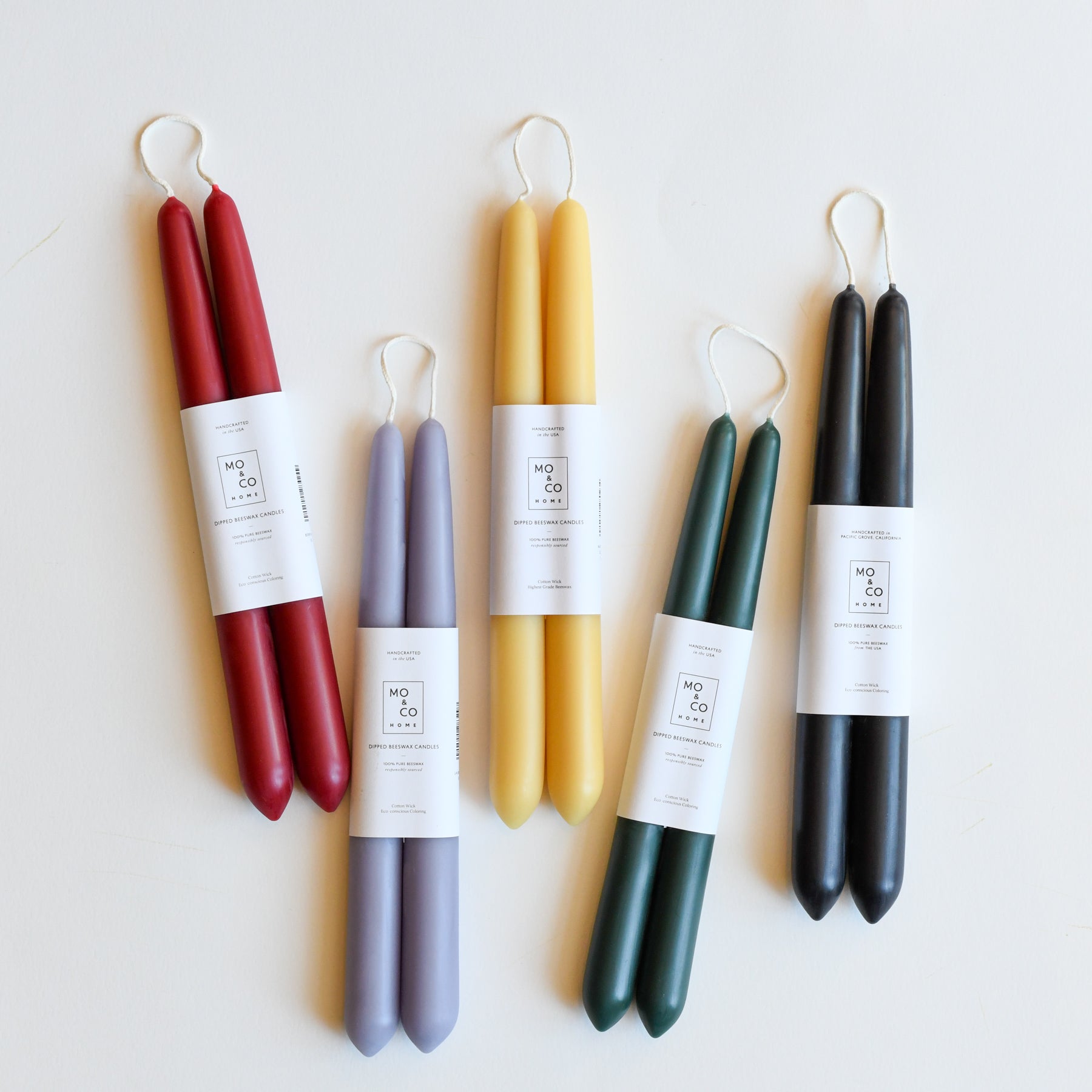 Mo & Co Beeswax Taper Candles at Clad, a sustainable clothing store in Asheville, NC