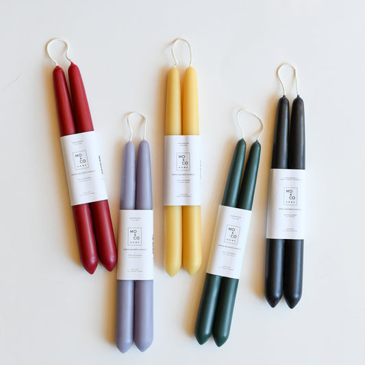 Mo & Co Beeswax Taper Candles at Clad, a sustainable clothing store in Asheville, NC