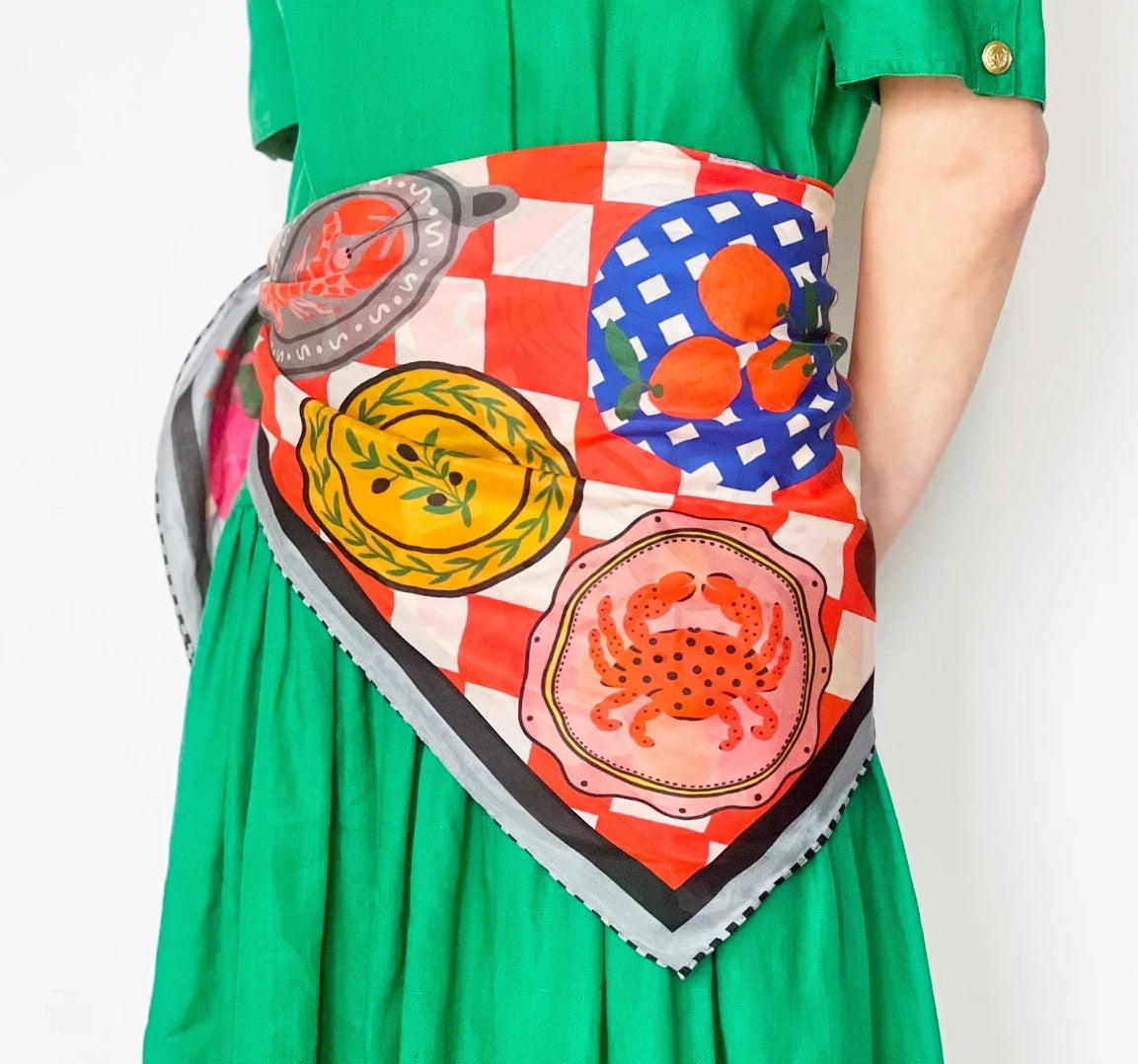 Mur by Ayca Sip & Savor silk and cotton bandana