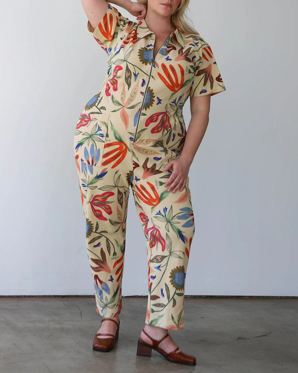 Noble Laura Burke botanical print utility jumpsuit