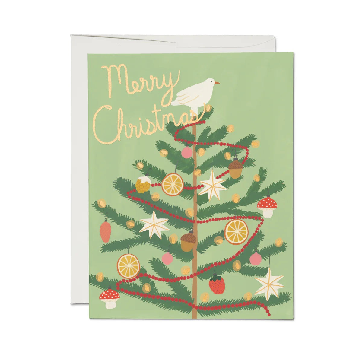 Merry Christmas spice holiday tree greeting card from Red Cap Cards. Single or box set of 8 cards.