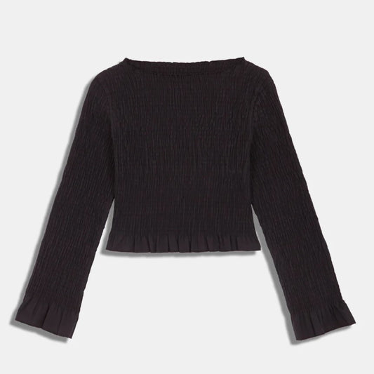 Black Olga top from Rita Row at Clad, a sustainable clothing shop in Asheville, NC.