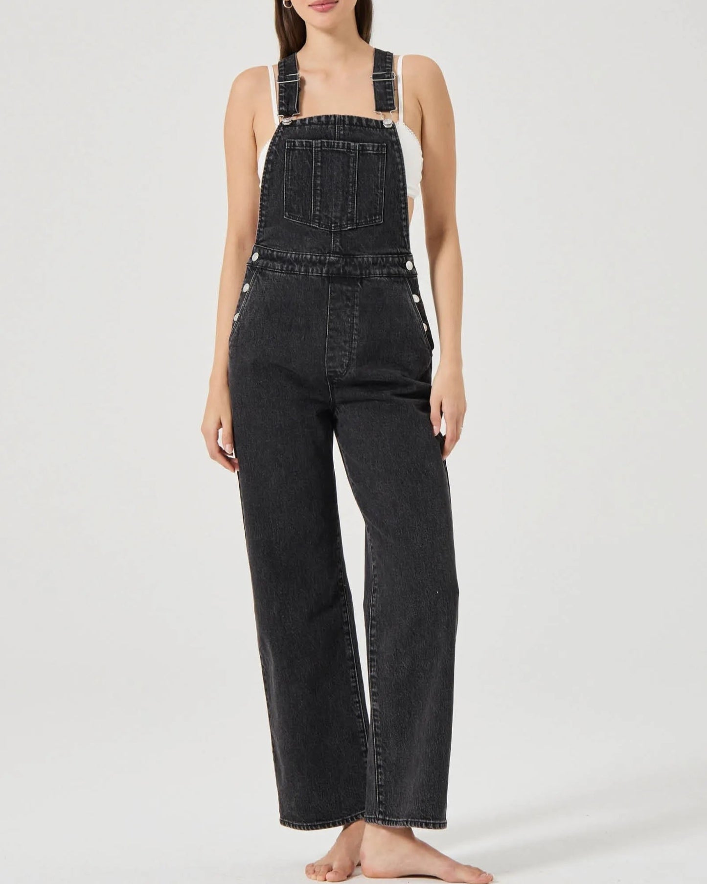 Rolla's Stevie relaxed overalls in black sand