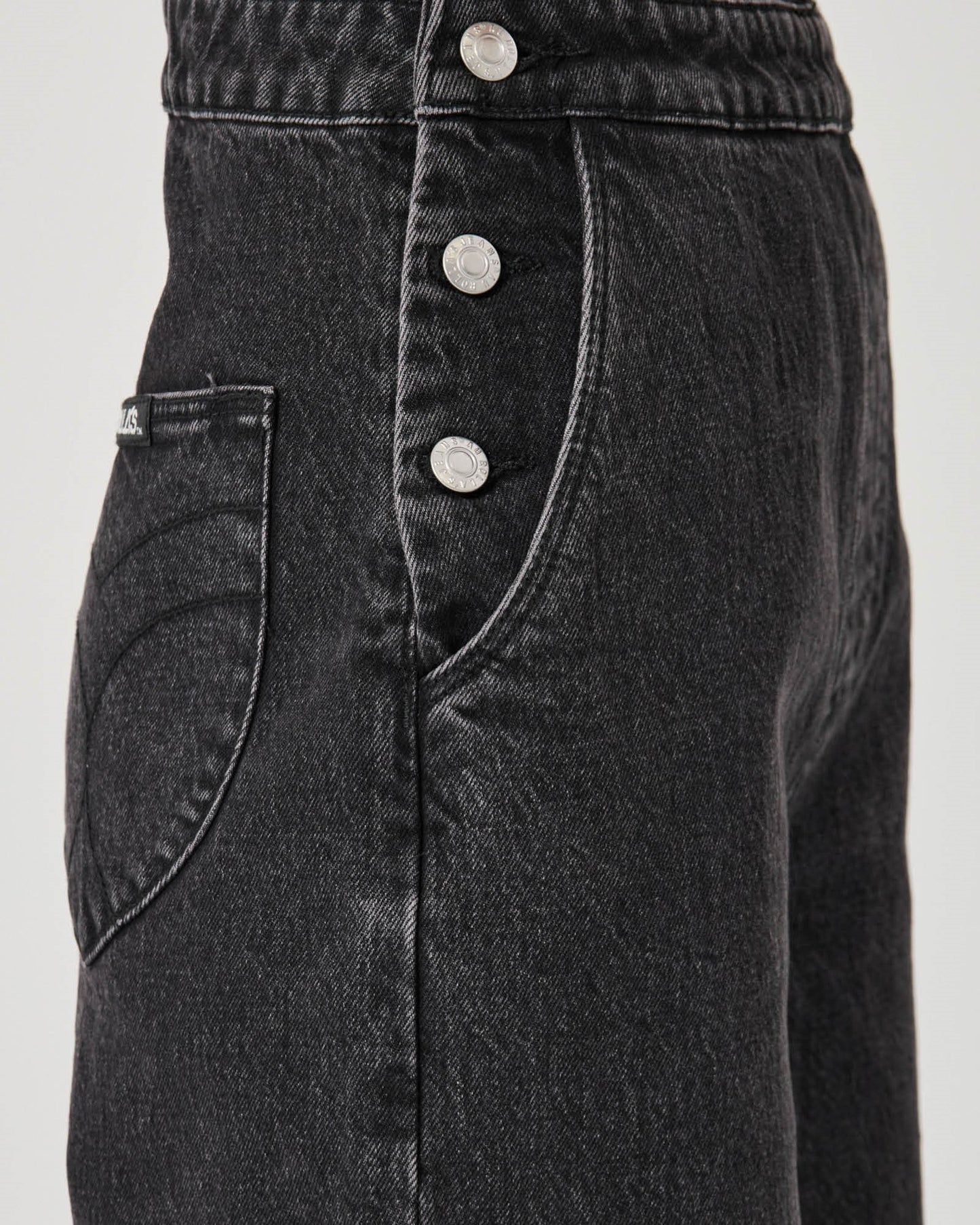 Rolla's Stevie relaxed overalls in black sand