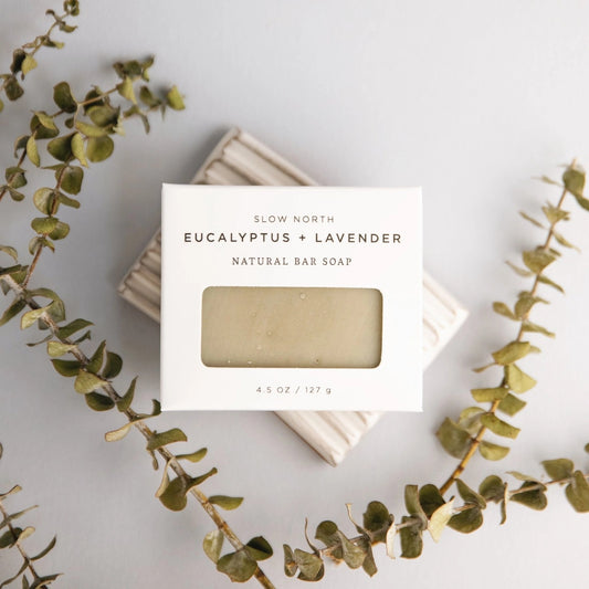 eucalyptus and lavender natural bar soap from Slow North