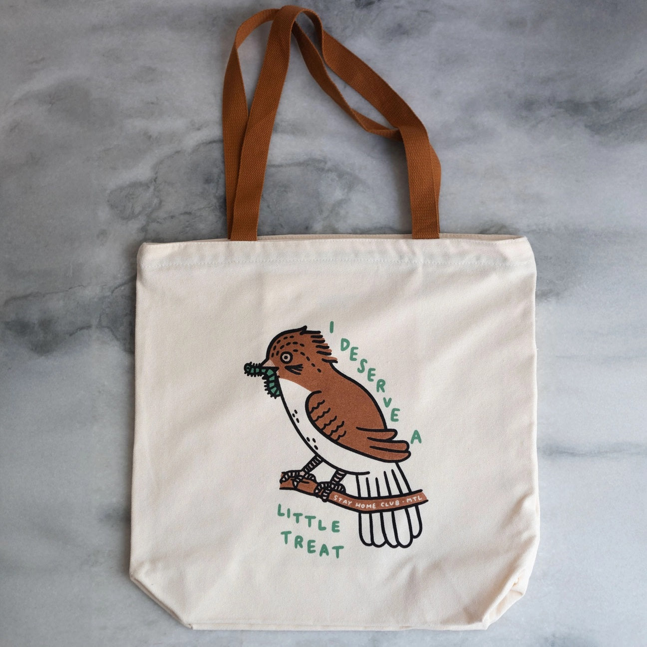 Deserve a Little Treat zipper tote bag by Stay Home Club