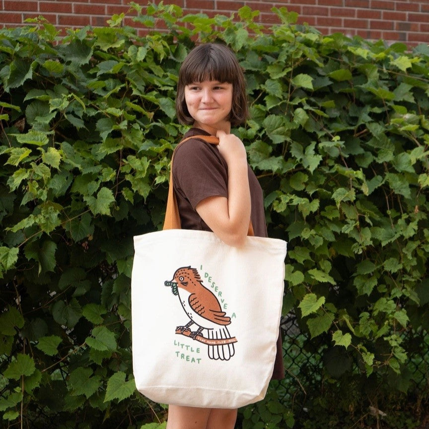 Deserve a Little Treat zipper tote bag by Stay Home Club