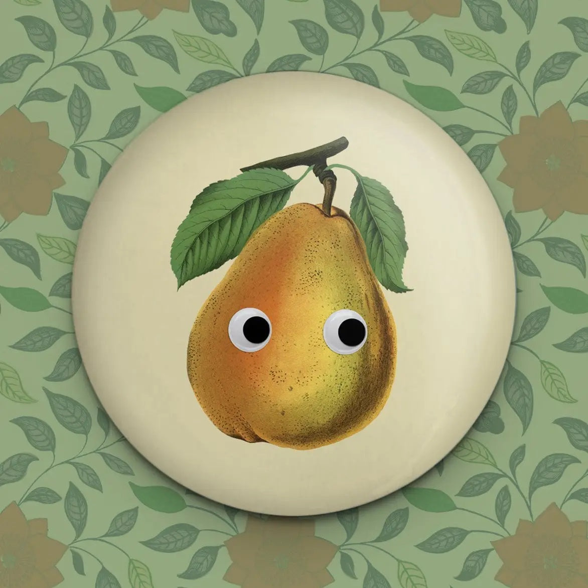 Googly pear refrigerator magnet by Stay Home Club