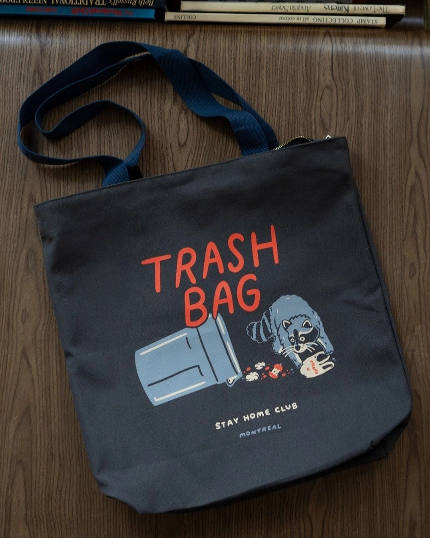 Raccoon Zipper Tote "Trash" Bag