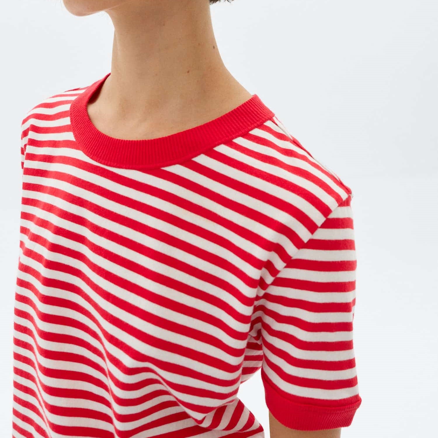 Thinking Mu Zowi red stripe t-shirt