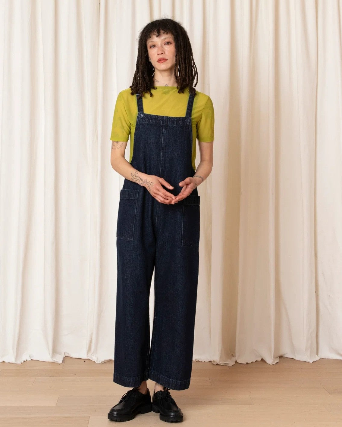 Ali Golden dark denimal overall jumper