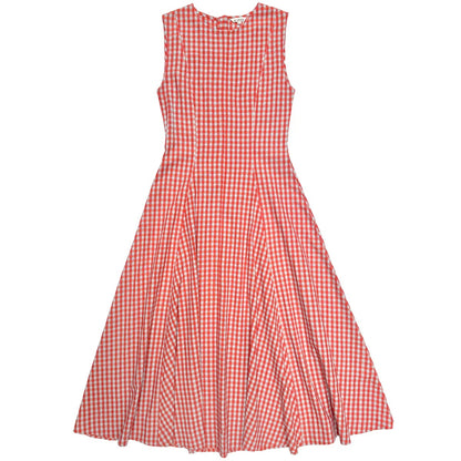 Ali Golden paneled midi dress in poppy & ice gingham