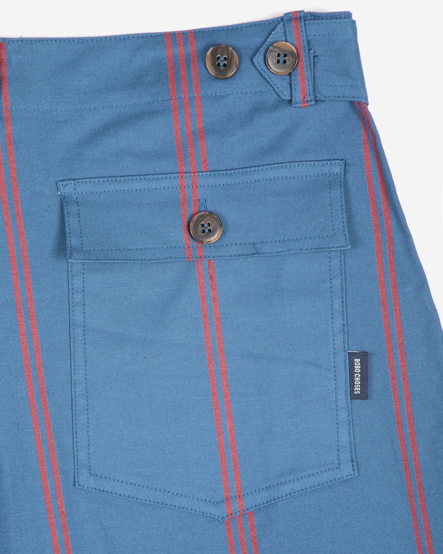 Red striped prussian blue pants by Bobo Chooses