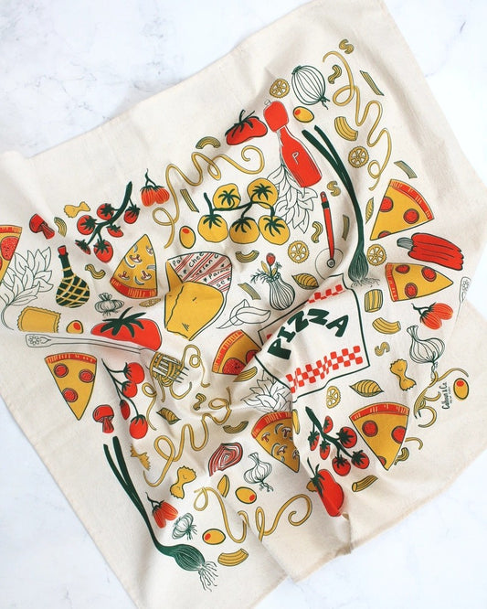 Calhoun & Co Italian for Dinner tea towel
