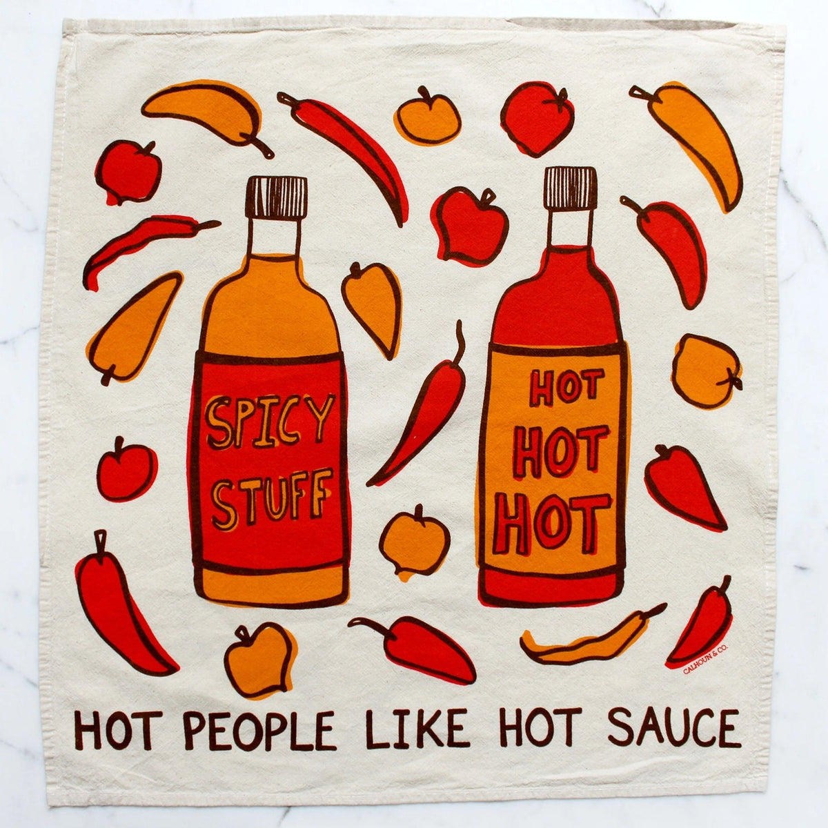 Calhoun & Co Hot People Like Hot Sauce tea towel