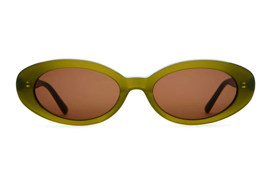Olive green sweet leaf sunglasses by crap eyewear