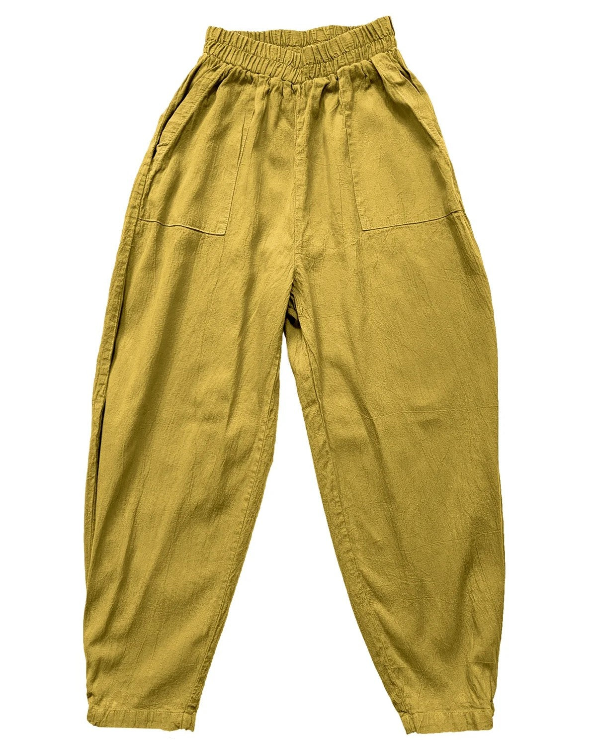 Cadence dijon yellow mustard elastic cotton pant by Curator SF