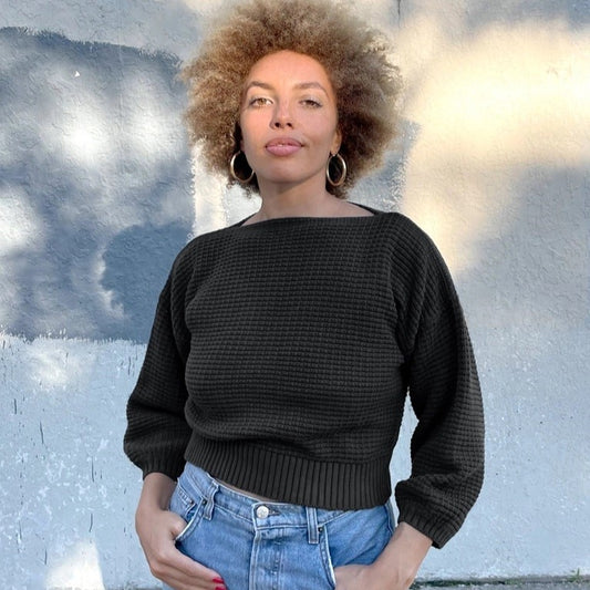 Clove sweater in black by Curator at Clad, a sustainable clothing boutique in Asheville, NC