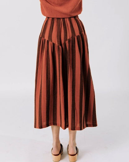 Curator jessie striped skirt in terracotta