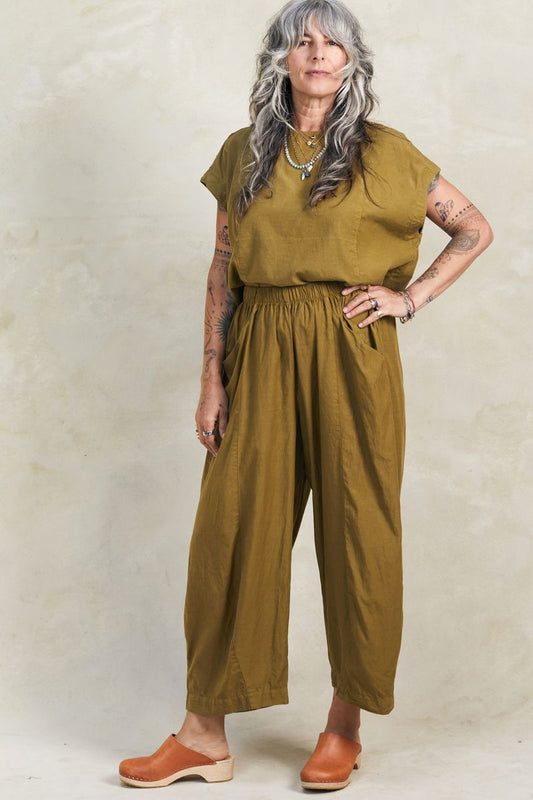 Curator larkin pants in fennel olive green with matching Jones top