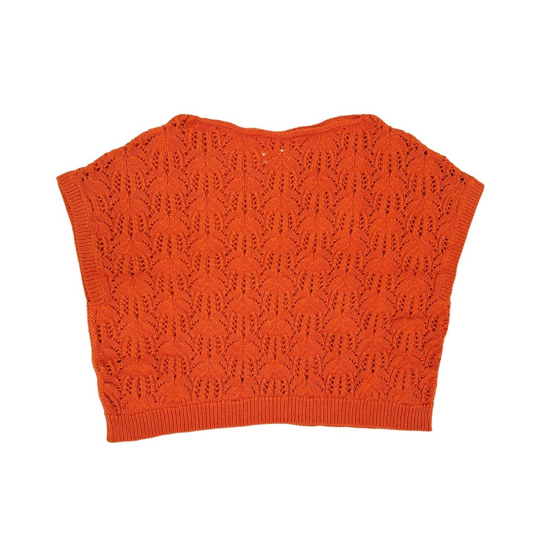 Knit tomato red sweater tank by Curator. 