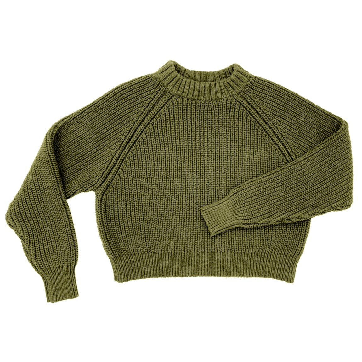 Avocado green cropped knit Sonnie Sweater by Curator in San Francisco, California.