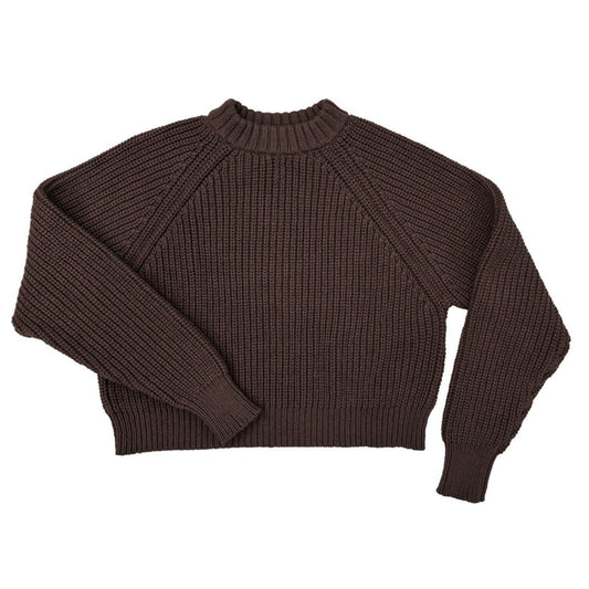Curator chocolate brown sonnie knit cotton sweater