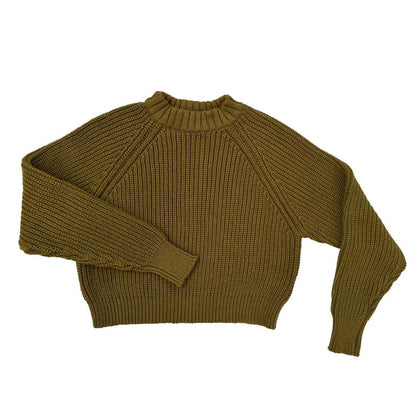 Curator fennel brown olive green sonnie knit cotton sweater