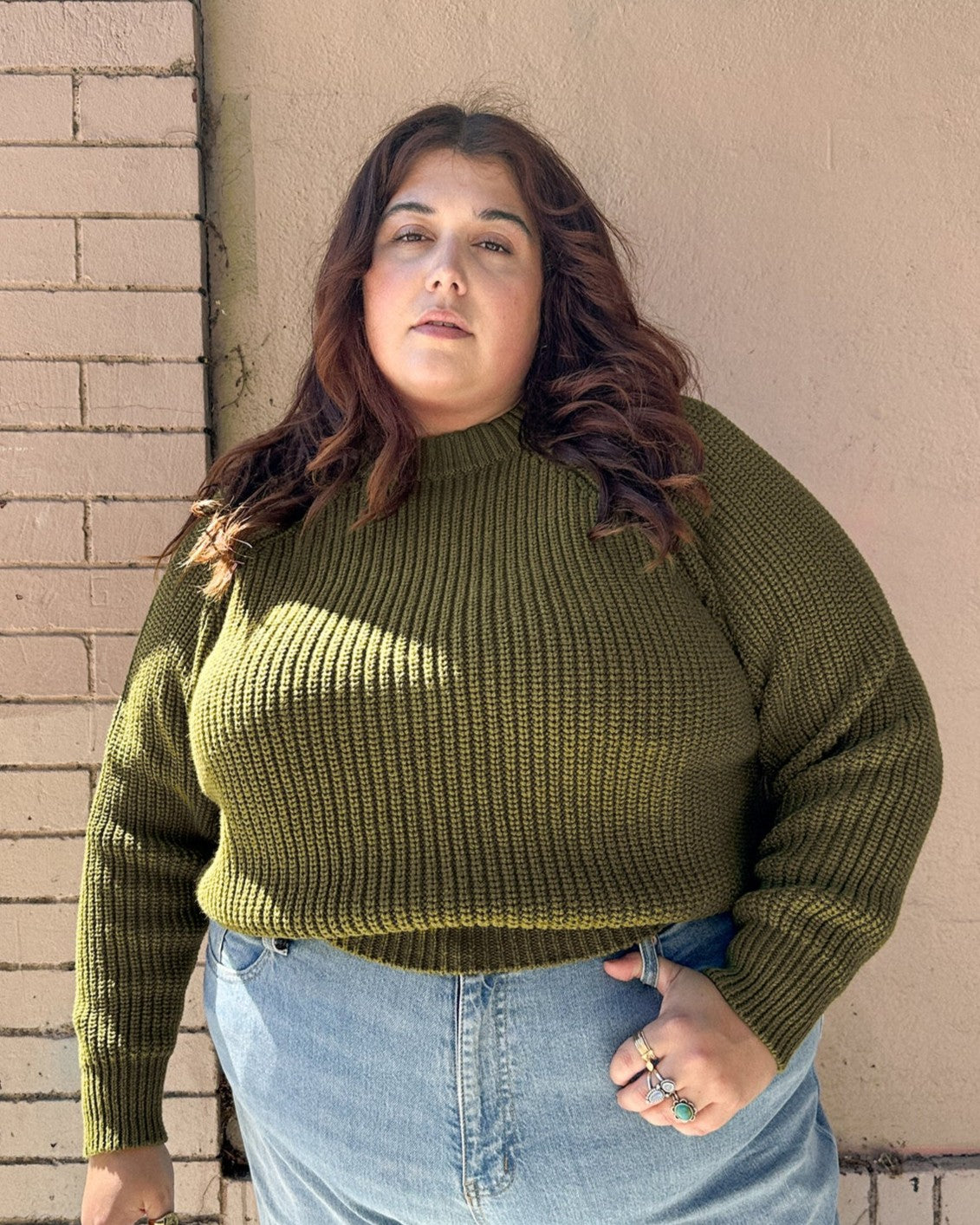 Curator Sonnie sweater in fennel olive green