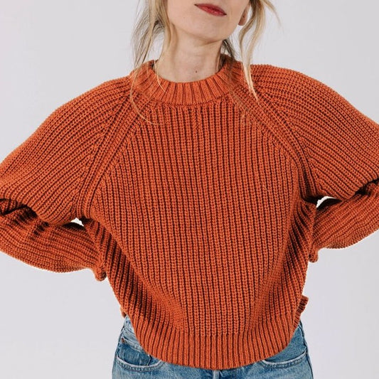 Curator terracotta rust sonnie knit cotton sweater