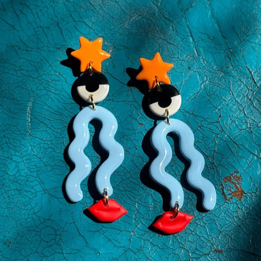 Tears Me Up polymer clay earrings by Delaney & Blu