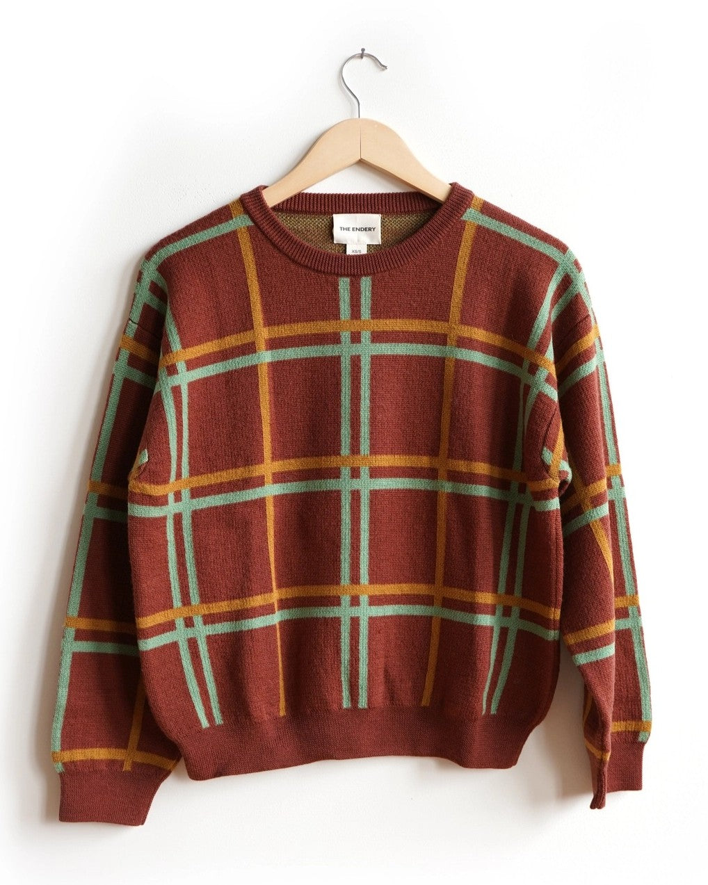 Endery plaid Marlow Sweater in Chestnut