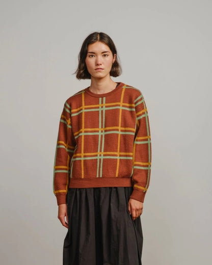 Endery plaid Marlow Sweater in Chestnut