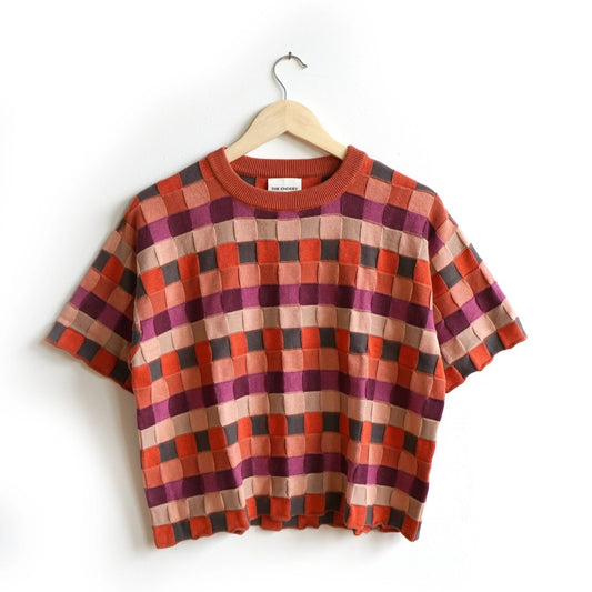 Endery Sonia sweater tee in glow purple, terracotta, red, orange
